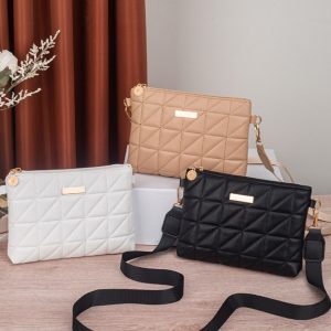 Women's Quilted Crossbody Bag with Adjustable Shoulder Strap