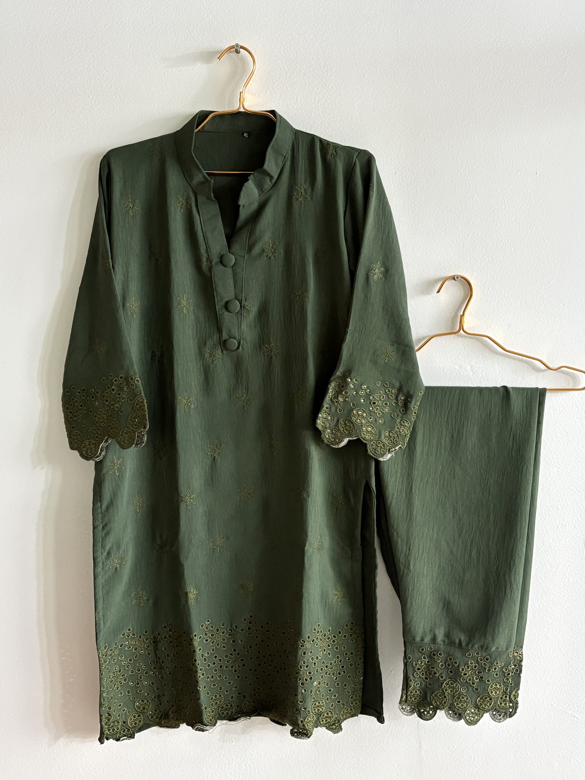 Women’s Cotton Embroidered 2-Piece Co-ordSet (Kurti & Pant) - Image 2