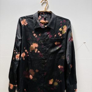 Women’s Plum Purple Floral Print Button-Down Shirt