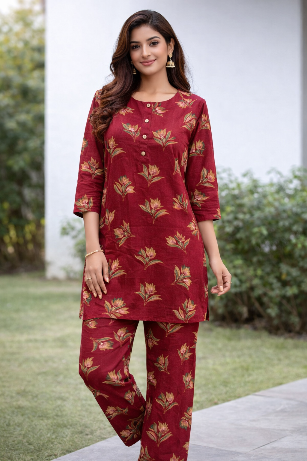Women’s Printed Cotton Co-ord Set (2-Piece) - Image 2