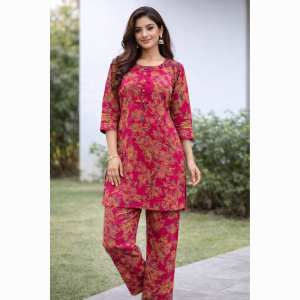 Women’s Printed Cotton Co-ord Set (2-Piece)