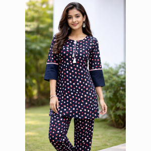 Women’s Polka Dot Cotton Co-ord Set (2-Piece)