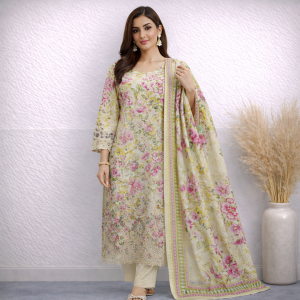 Cotton Stitched Three Piece