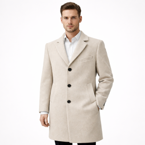 Unisex Double-Breasted Trench Coat for Outdoor Commute Winter Thickened Warmth with Fashionable Tailoring Wool Overcoat